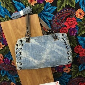 RARE ** WOMEN’S HANANEL JEAN DENIM BAG PURSE SHOULDER STRAP BAG BLUE JEAN PANTS